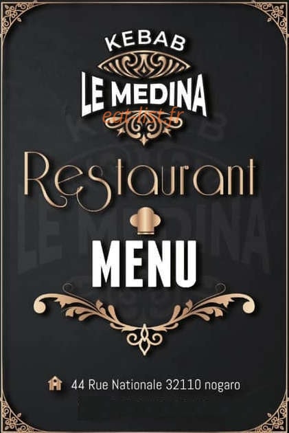 Le Médina Kebab — carte page 1