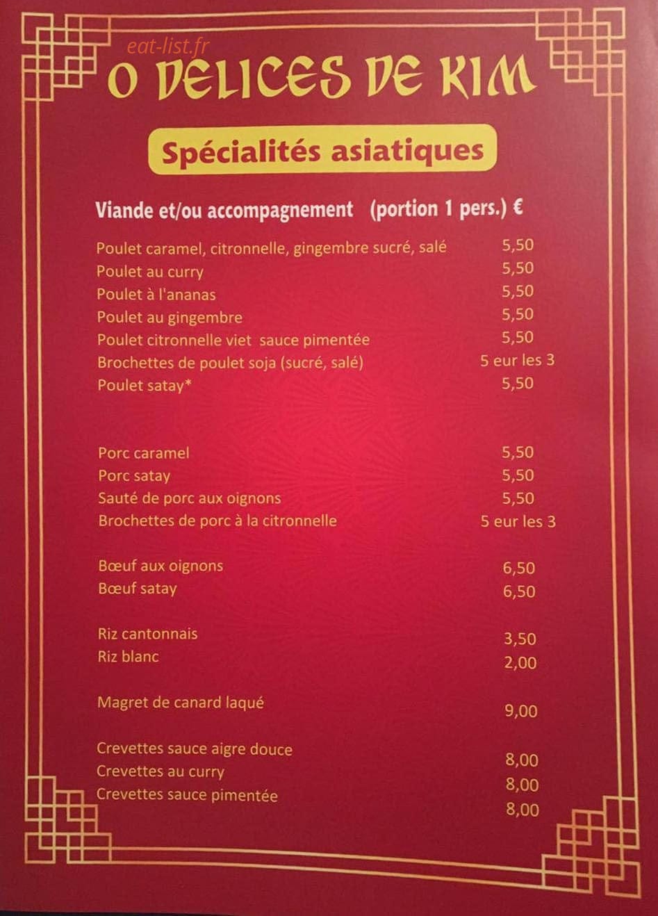 Ô Délices de Kim — carte page 2