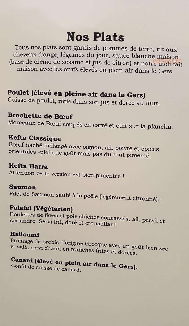 Chez Fady — carte page 3