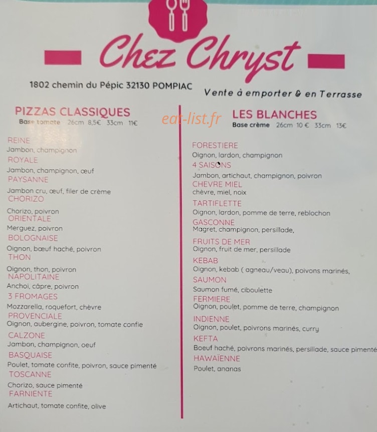 Chez Chryst — carte page 2