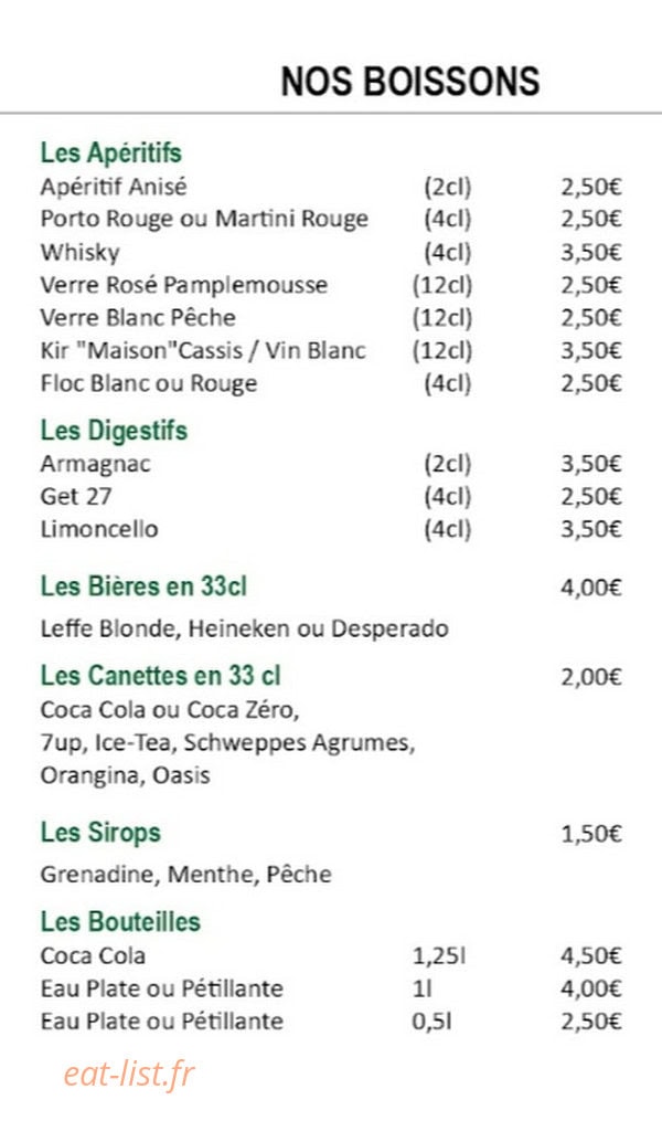 Au Petit Creux — carte page 6