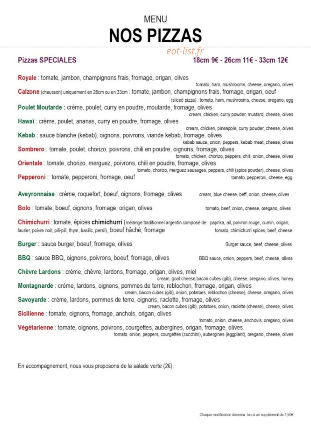 Au Petit Creux — carte page 1