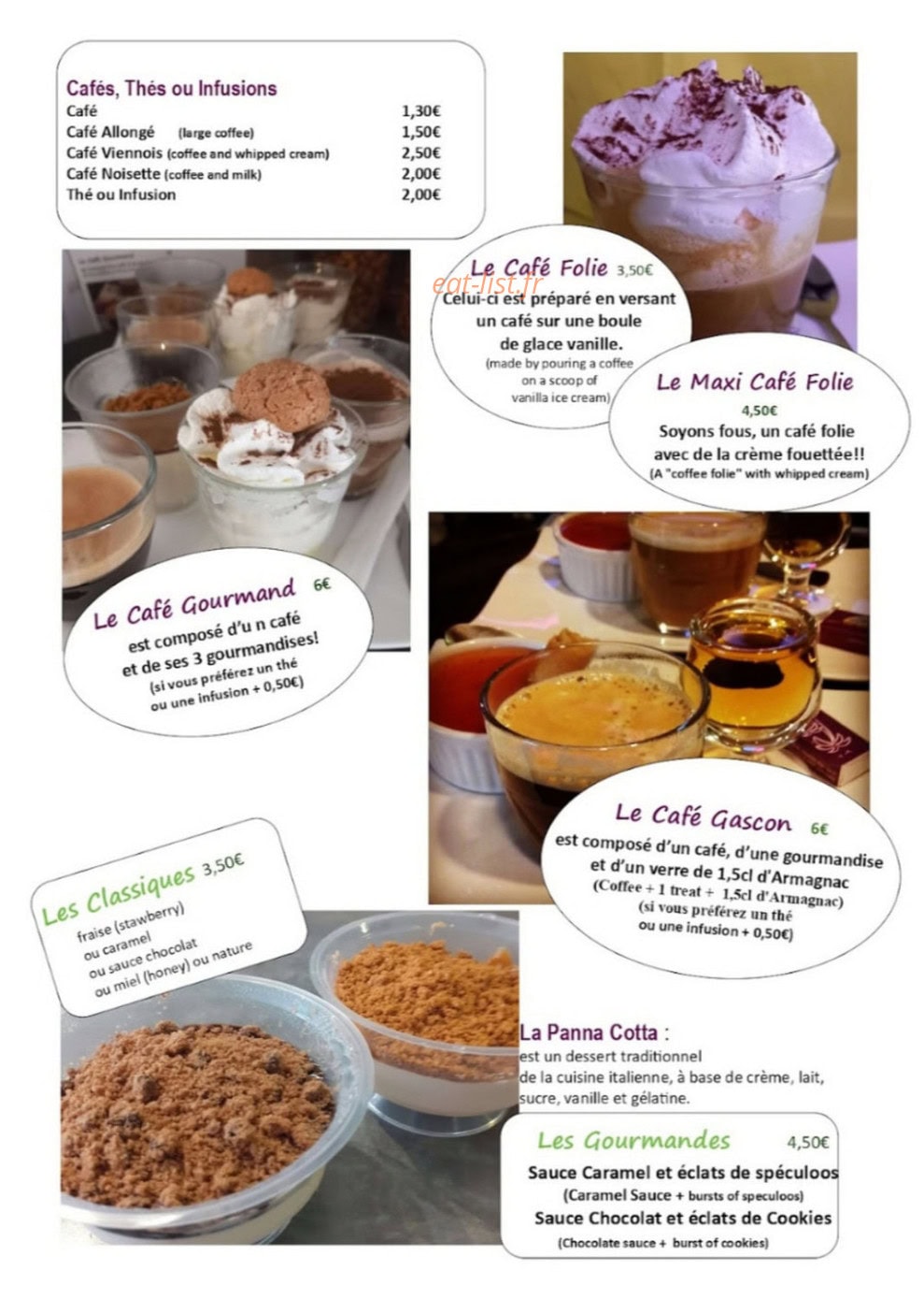 Au Petit Creux — carte page 8