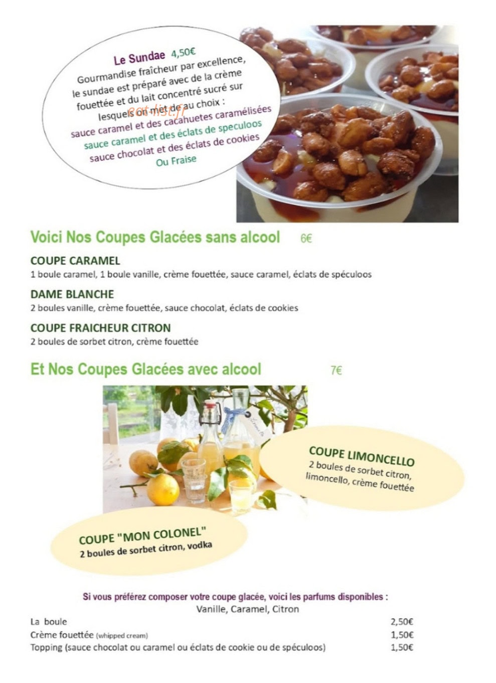 Au Petit Creux — carte page 5