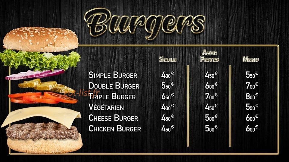 Tacos & Burger — carte page 3