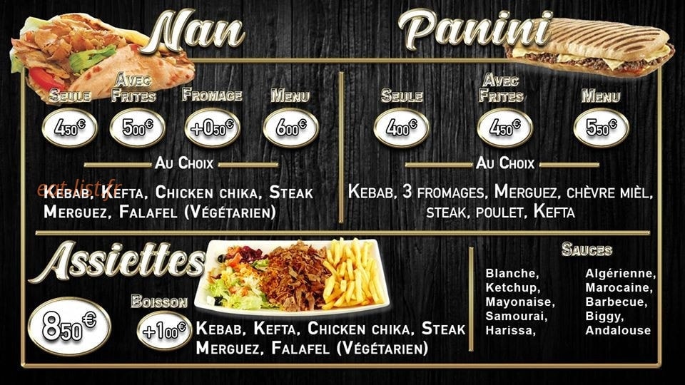 Tacos & Burger — carte page 1