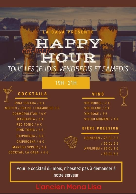 Le Bistrot du pont — carte page 1