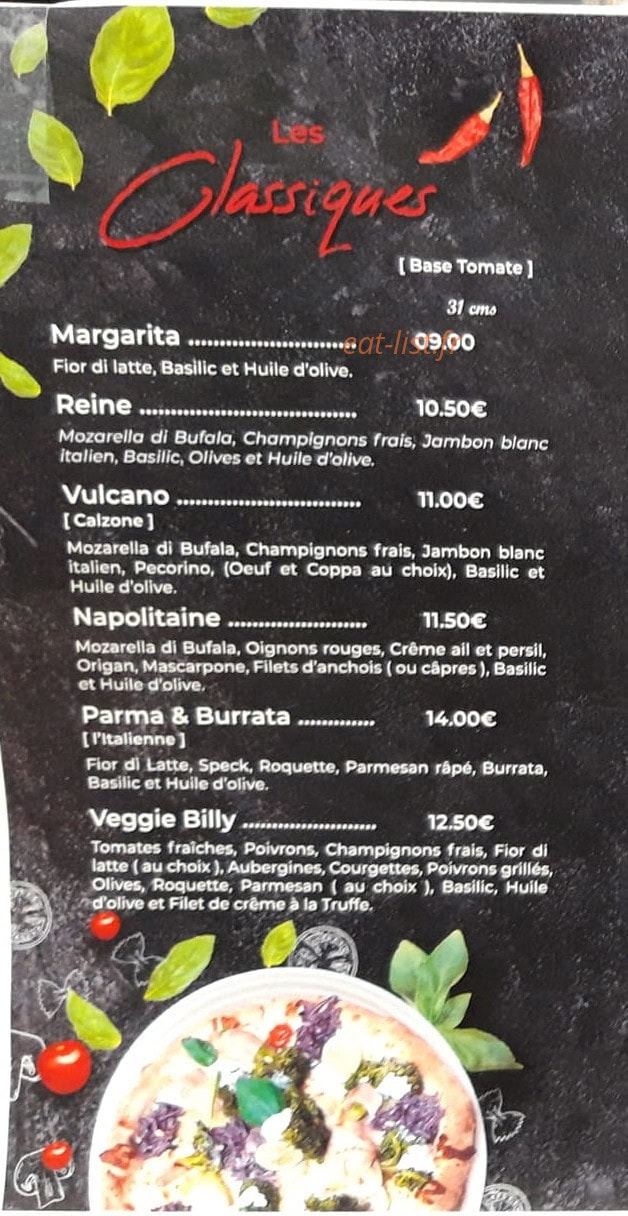 Pizza Sorino — carte page 1