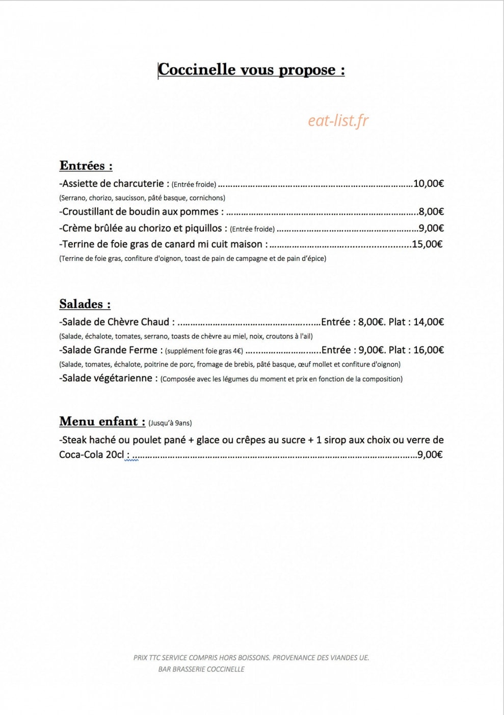 Coccinelle — carte page 1