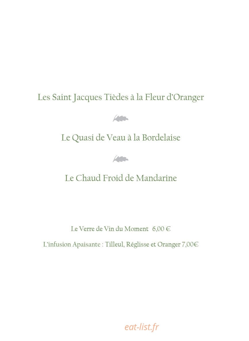 La Table de La Bastide — carte page 6