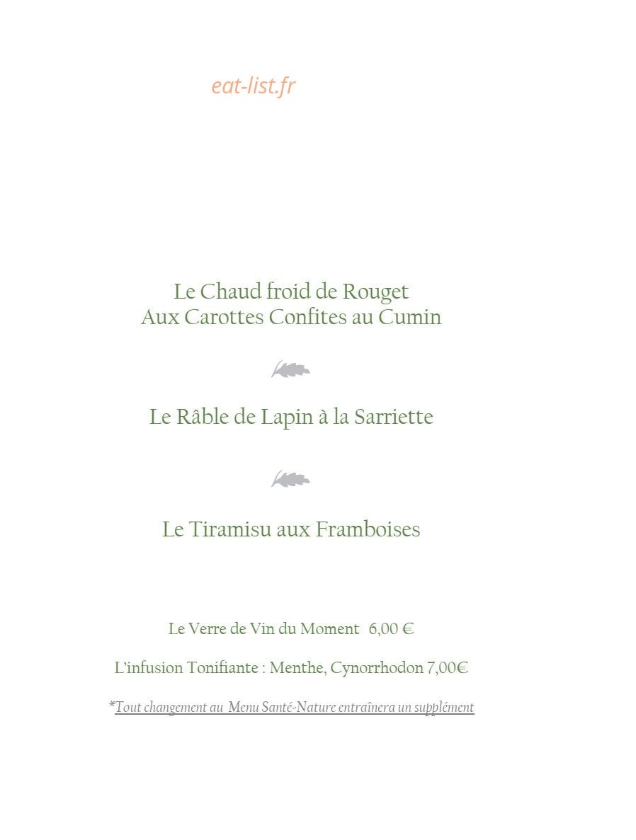 La Table de La Bastide — carte page 3