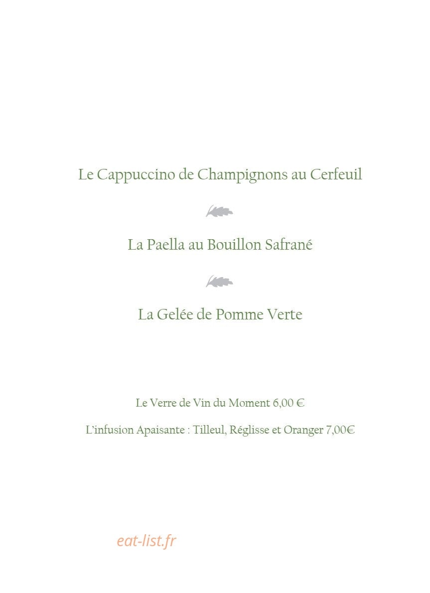 La Table de La Bastide — carte page 5