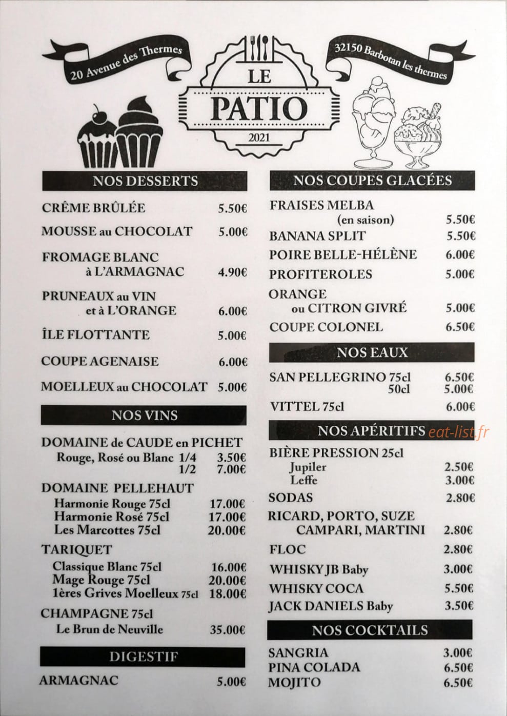 Le Patio — carte page 2