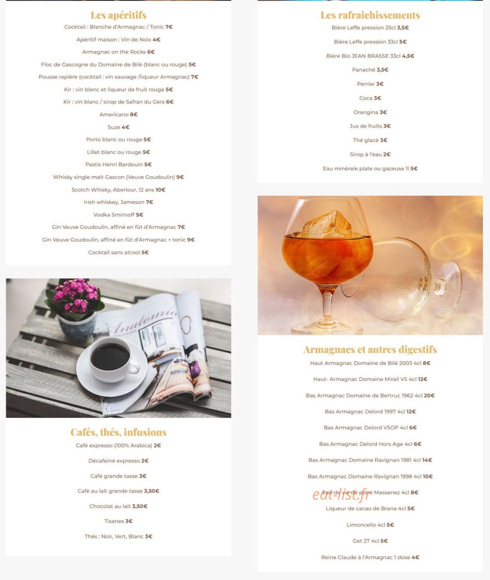 Le Relais du Bastidou — carte page 3