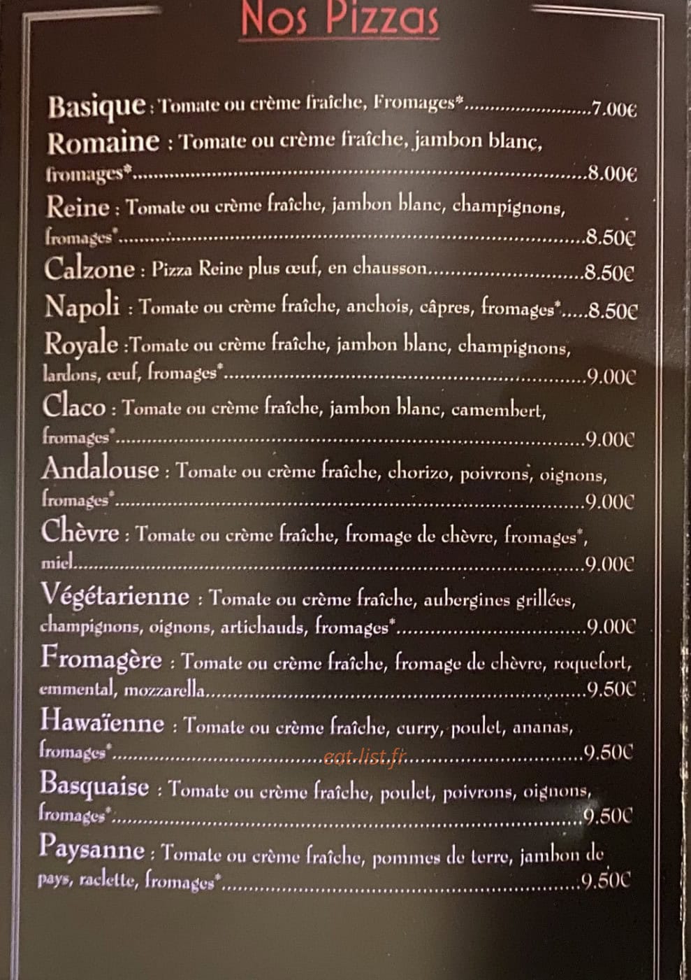 La Calèche — carte page 2