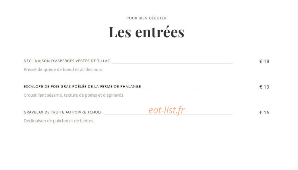 La Tablée de Tillac — carte page 1