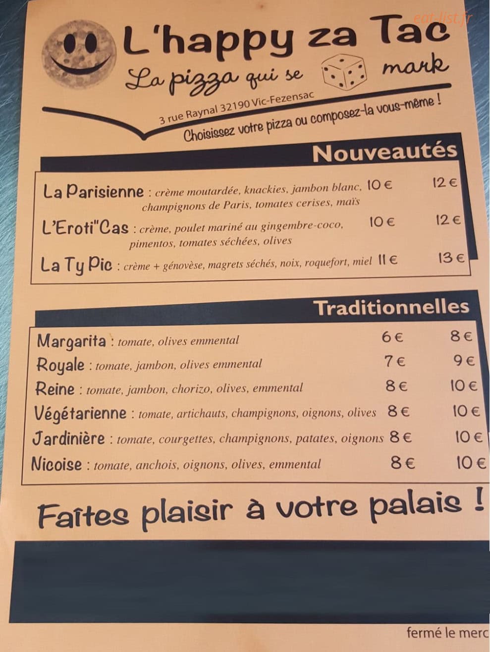 L'Happy Za Tac — carte page 2