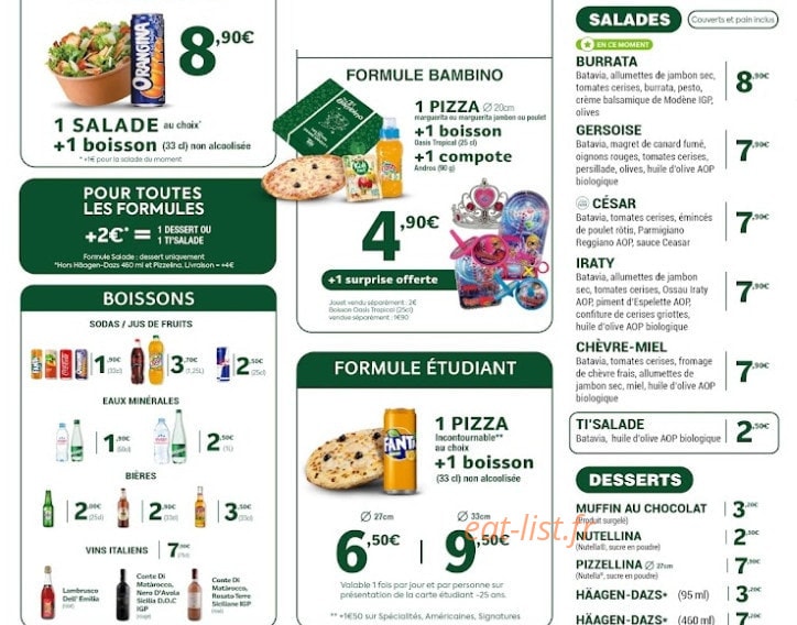 Tutti Pizza — carte page 2