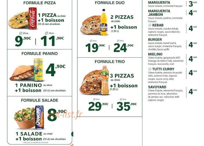 Tutti Pizza — carte page 1