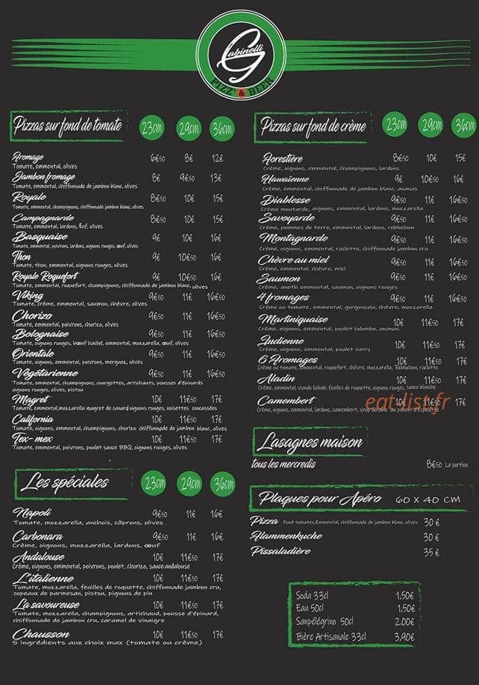Gabinelli — carte page 1