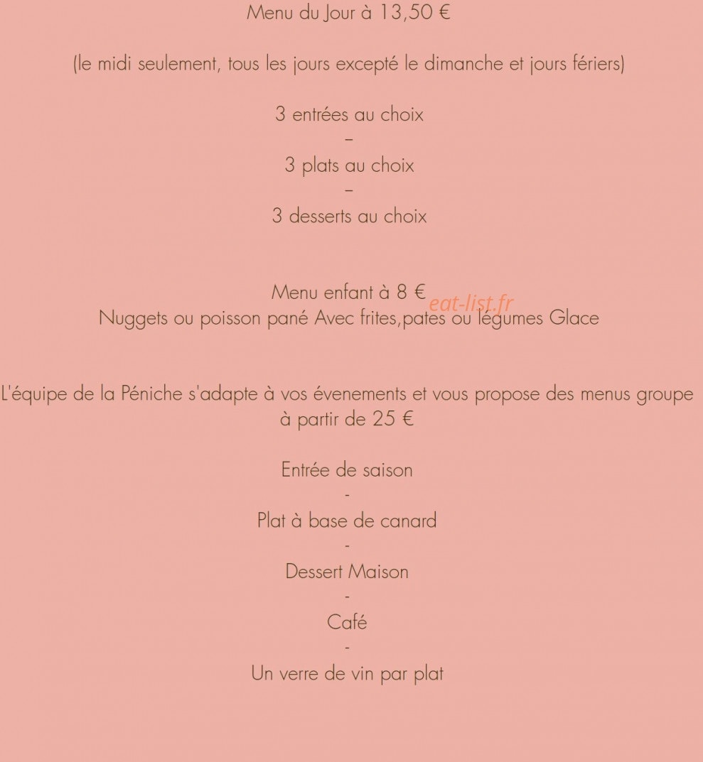 La Péniche — carte page 1