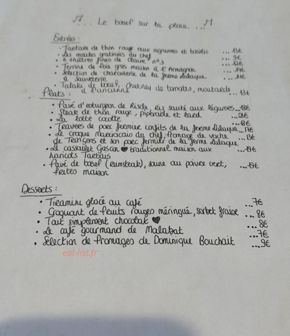 Le Boeuf Sur La Place — carte page 1