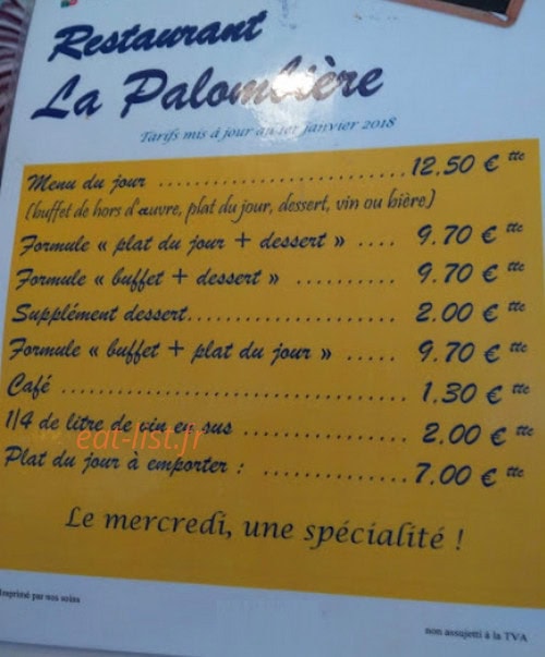 La Palombiere — carte page 1