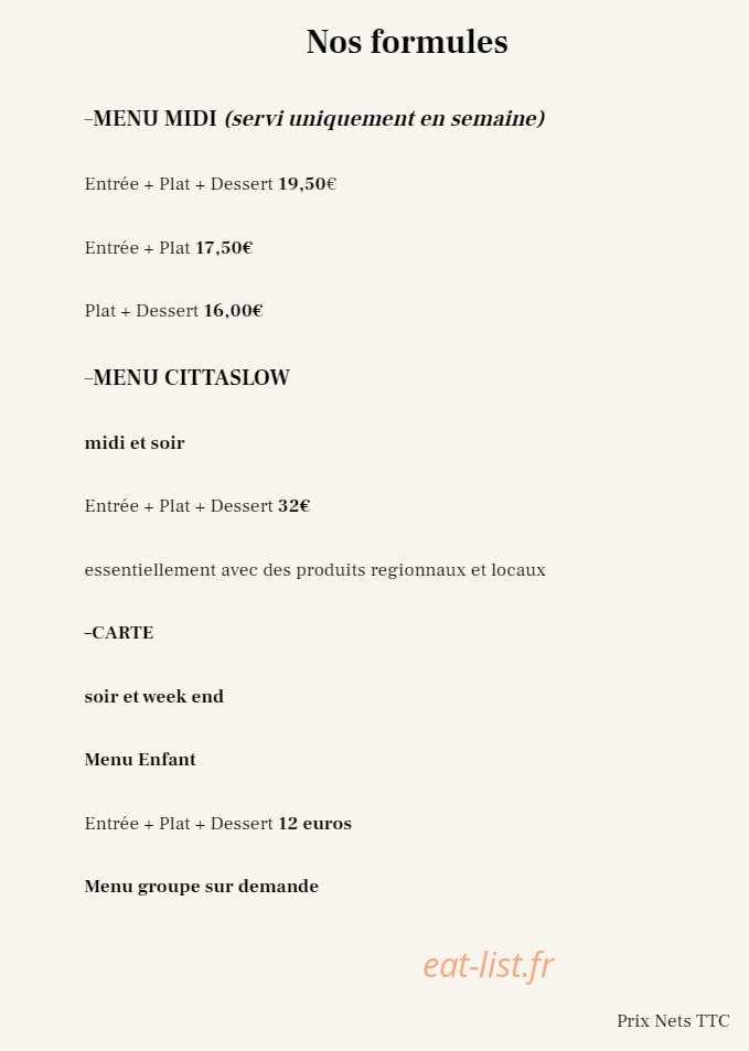 Le gout'R'mets — carte page 1