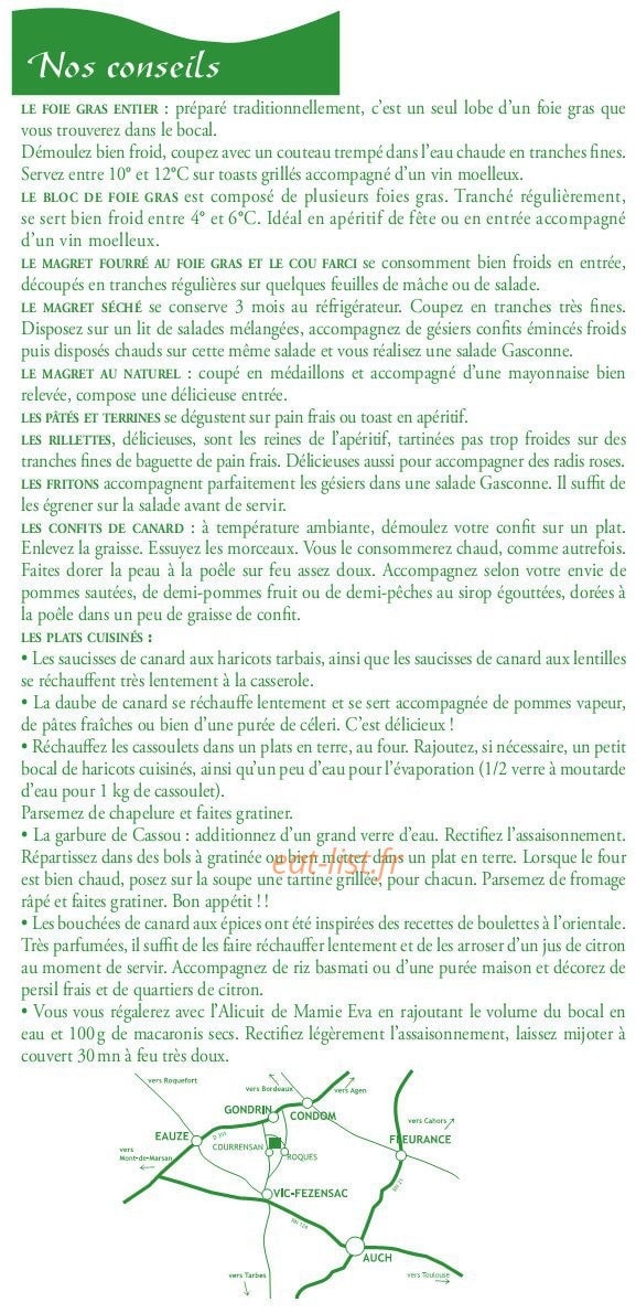 Auberge du Cassou — carte page 6