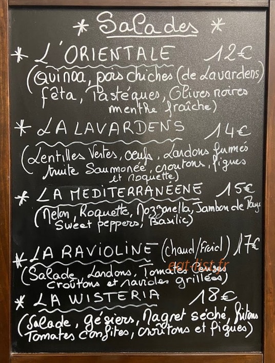 Le Wisteria — carte page 1