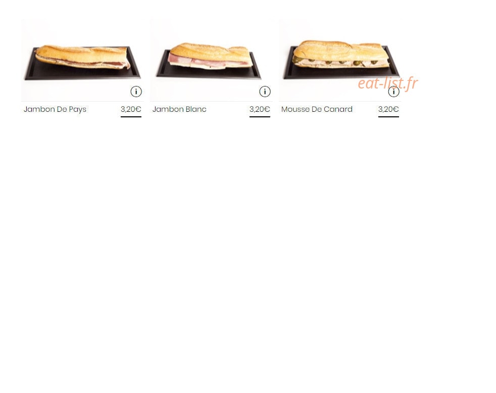 Au Fournil Gourmand — carte page 2