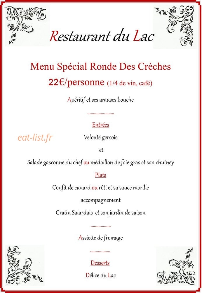 Le Restaurant Du Lac — carte page 4