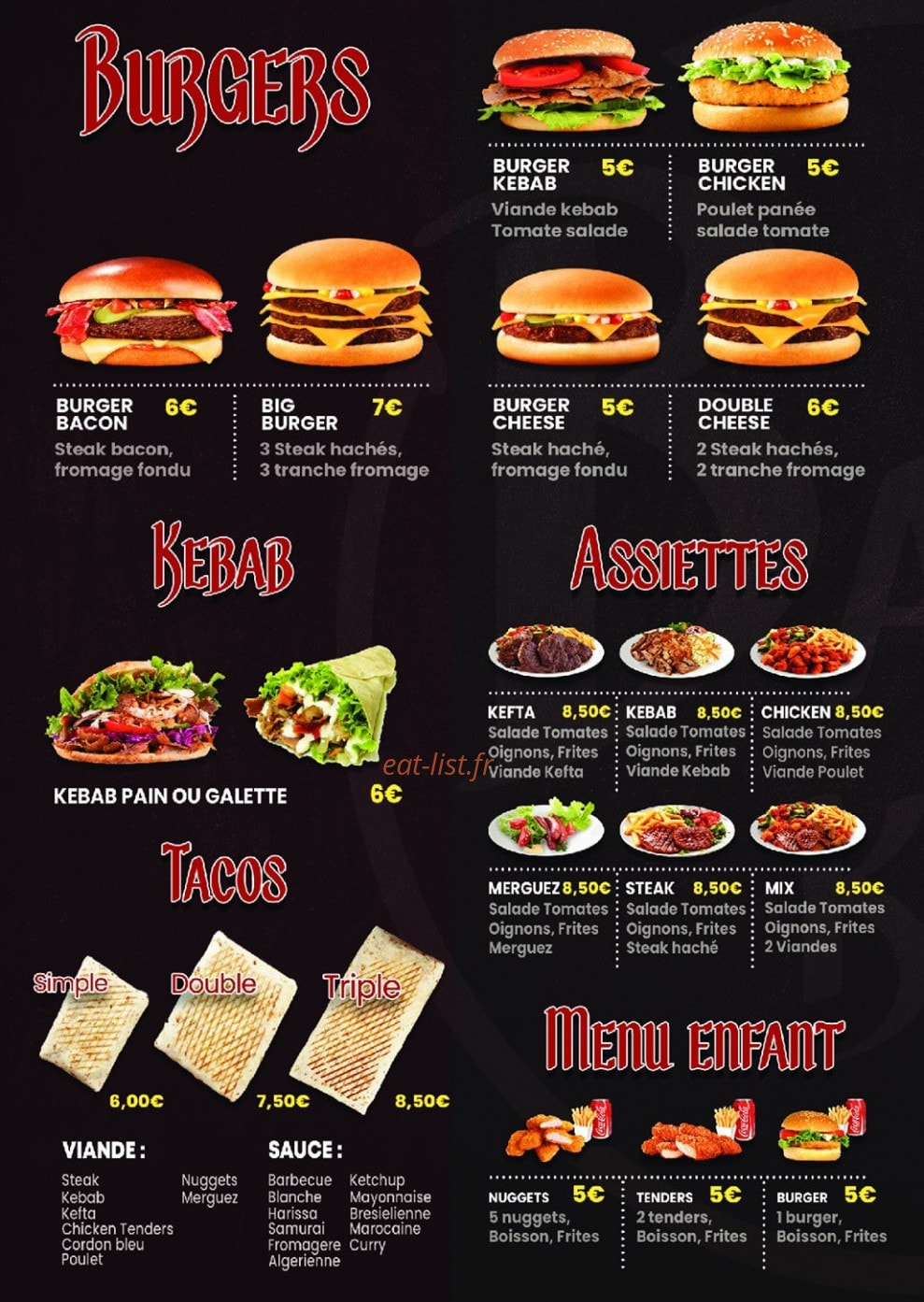 Bacha Kebab — carte page 1