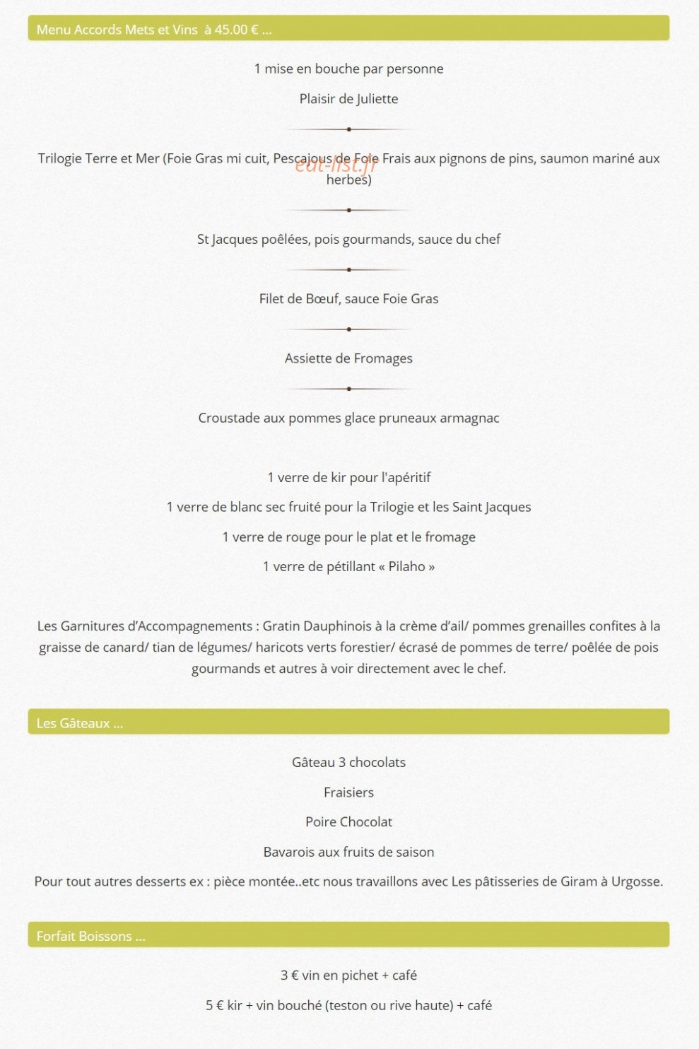 Le Relais du Pont d'Arcole — carte page 2