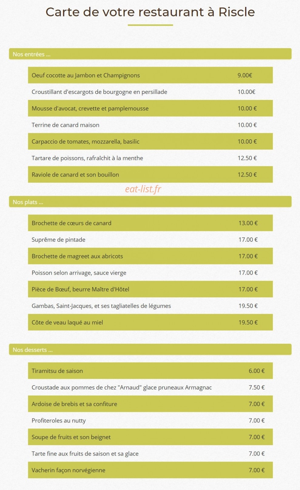 Le Relais du Pont d'Arcole — carte page 4