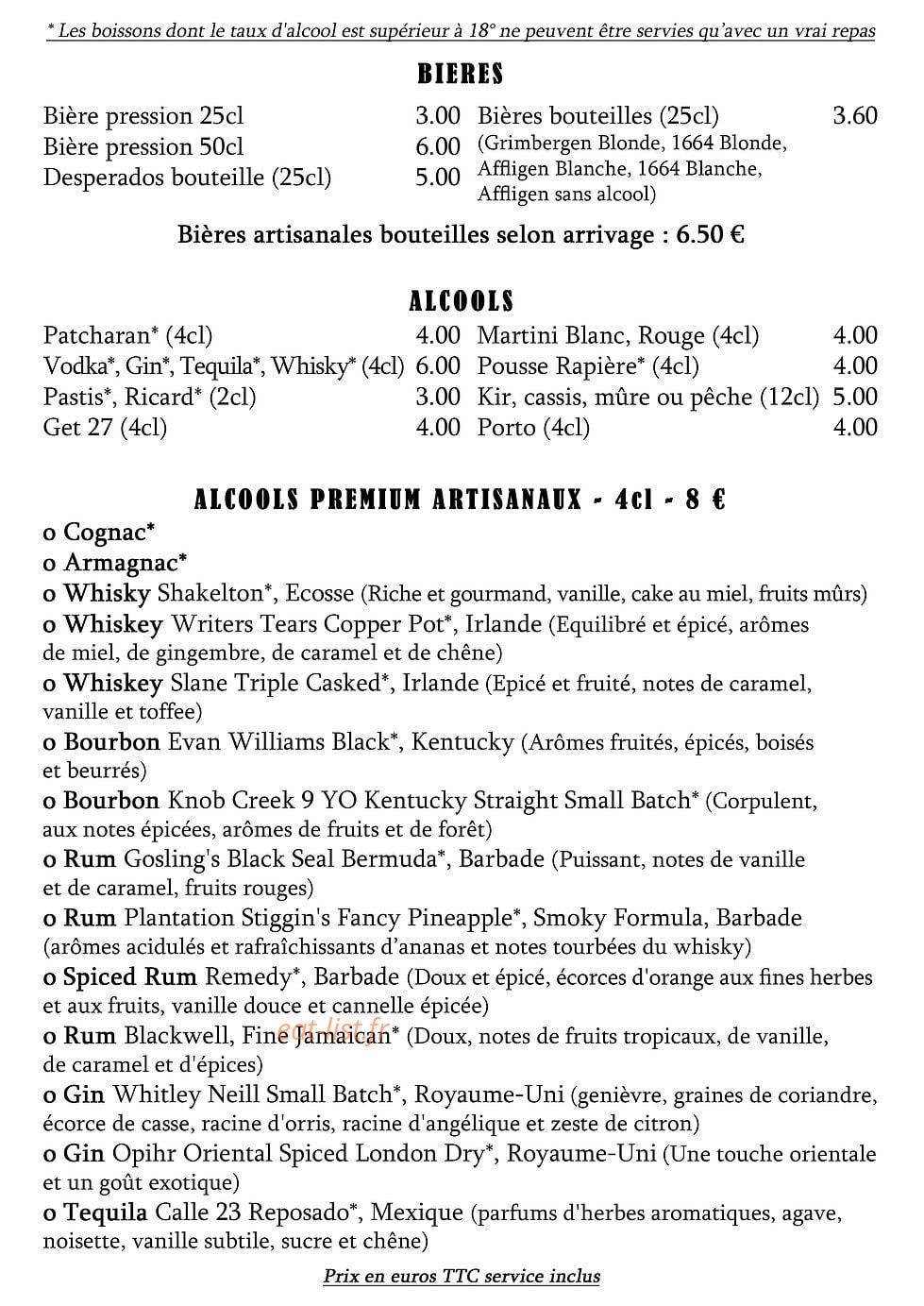 Le Bon Moment — carte page 4