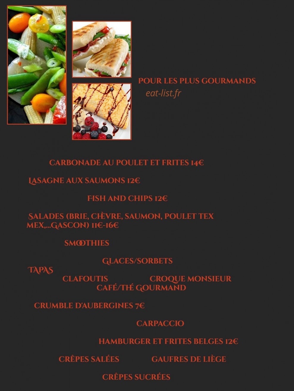 Bistro Sale Sucre — carte page 1