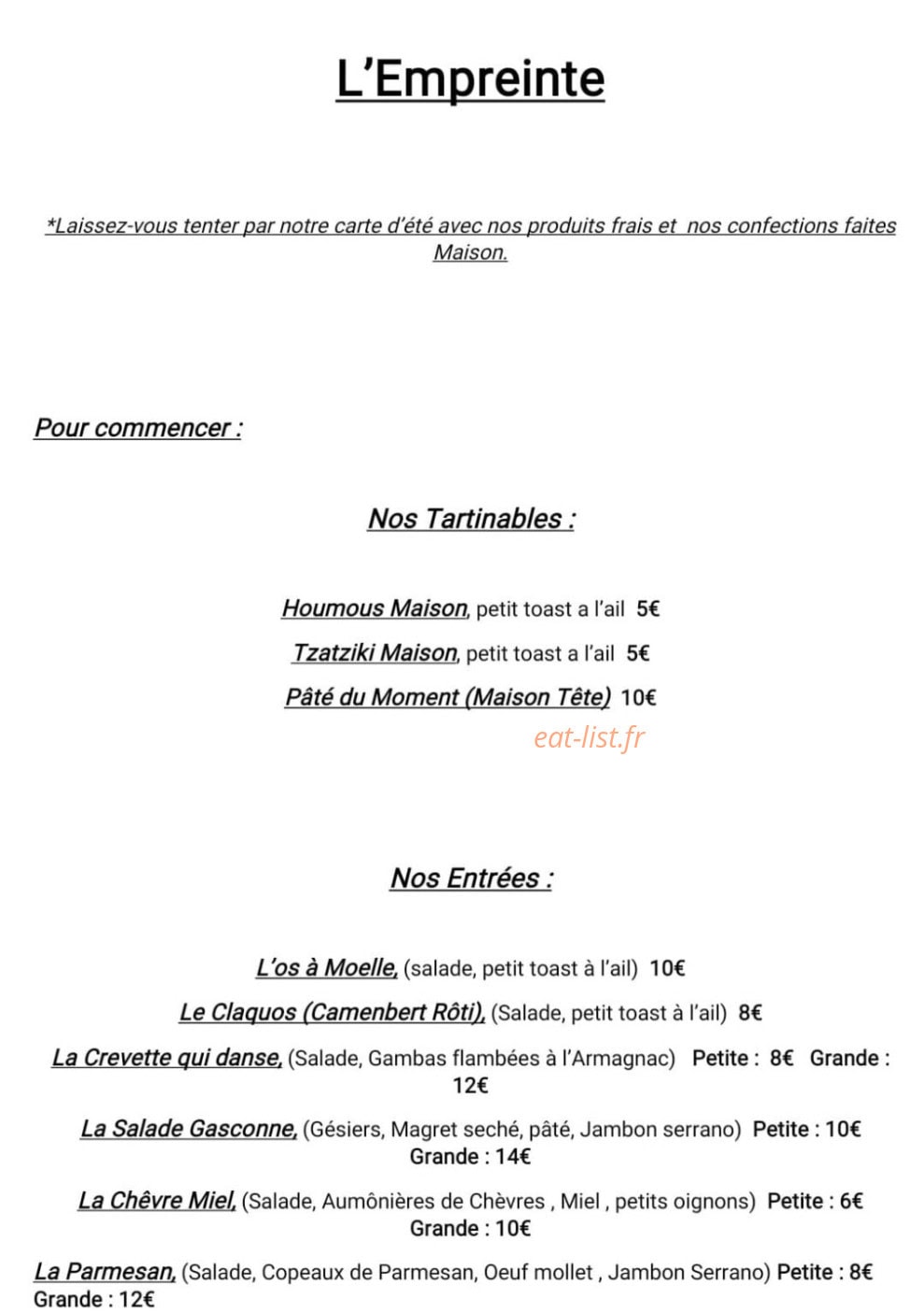L'empreinte — carte page 1