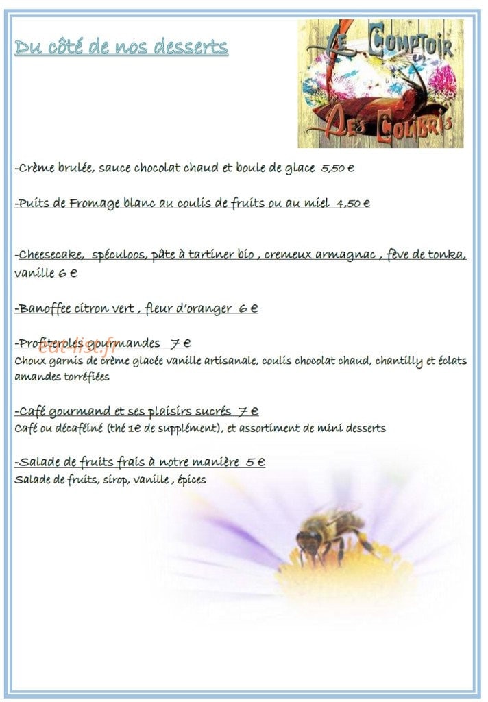 Le comptoir des colibris — carte page 8