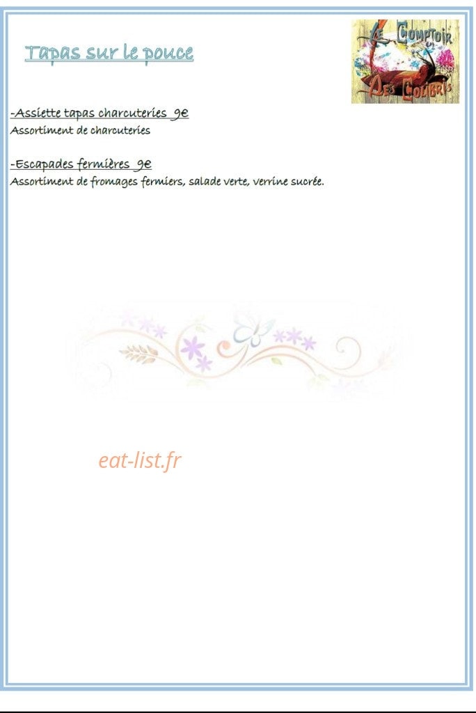 Le comptoir des colibris — carte page 7