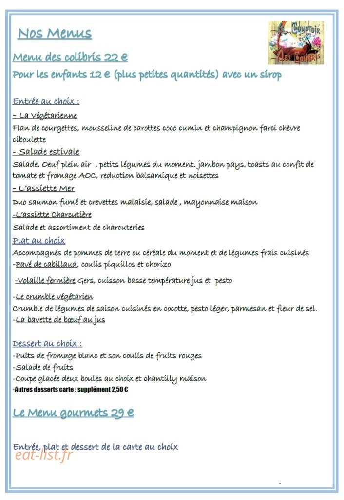 Le comptoir des colibris — carte page 4