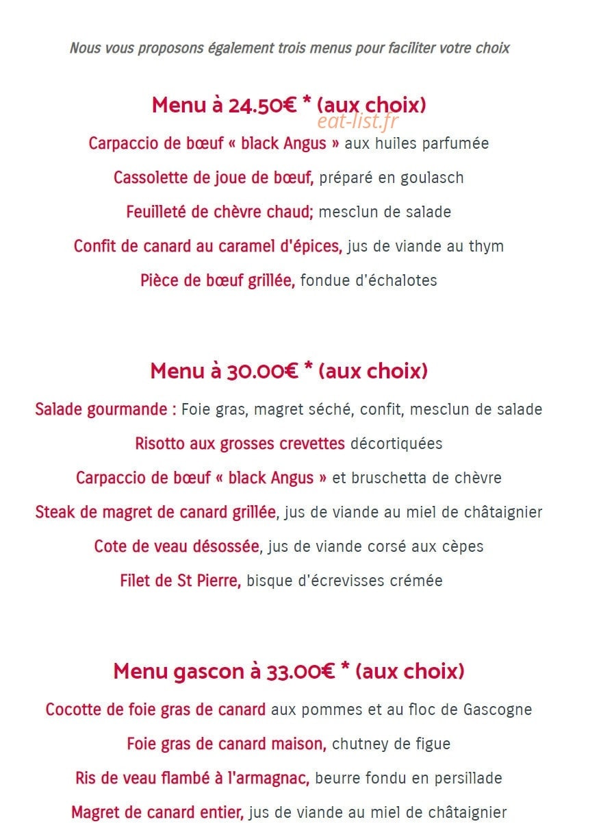 Le relais gascon — carte page 2