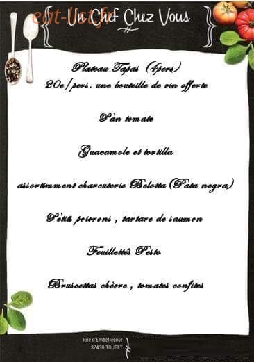 Un chef chez vous — carte page 2