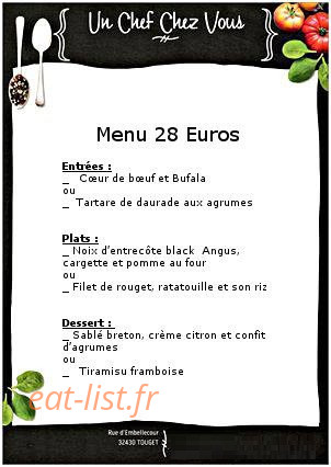 Un chef chez vous — carte page 1
