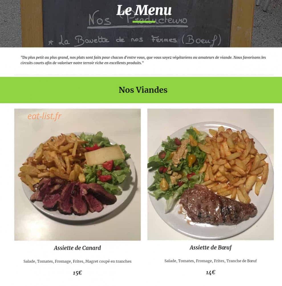 Le Mat-Bar — carte page 1