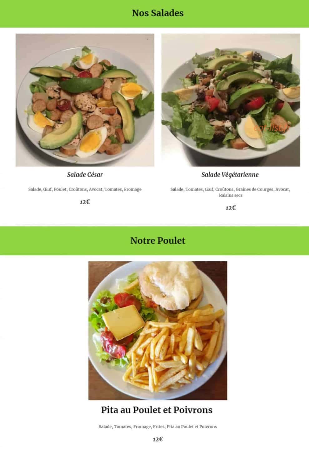 Le Mat-Bar — carte page 2