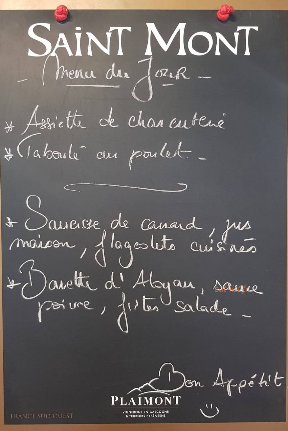 Bar Le Chantpie — carte page 1