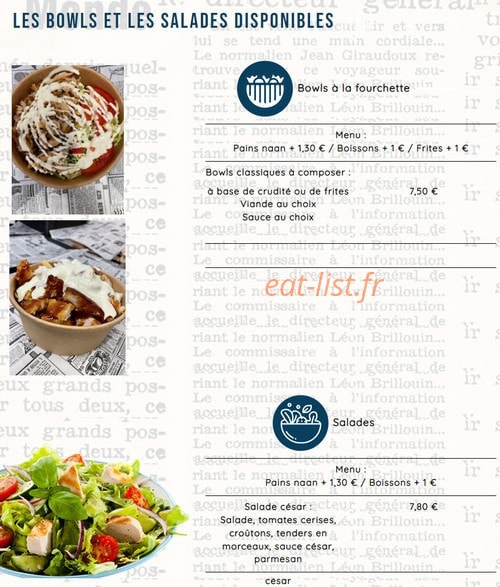 Le Cordon Bleu — carte page 1