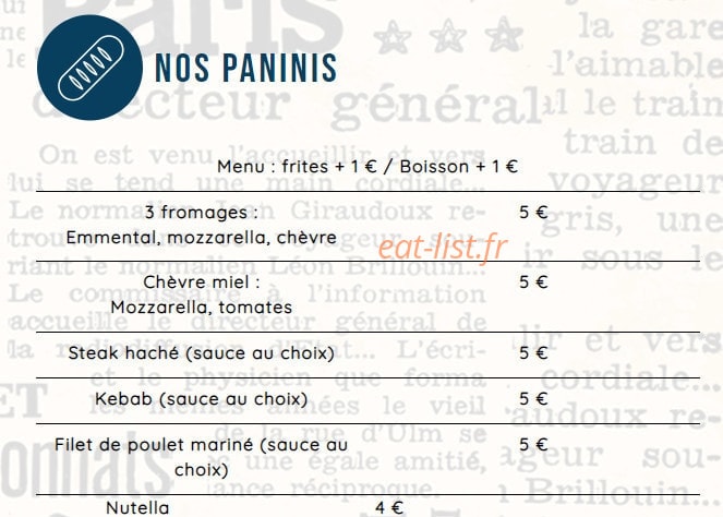 Le Cordon Bleu — carte page 6