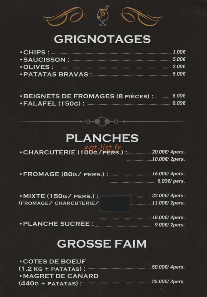 Bourbon Street — carte page 1